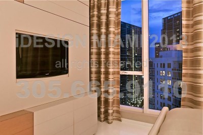 Motorized Sun Control Shades + Motorized Blackout Lined Silk Curtains.